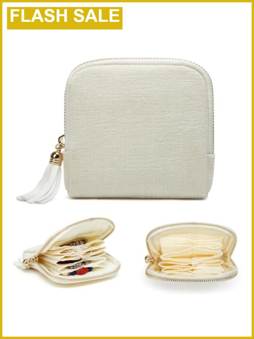Travel Jewelry Case Pouch with Zipper & Tassel for Earrings Necklaces Rings